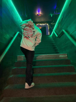 Men's Rhinestone Letter Zip Up Hoodie - Damned Threads