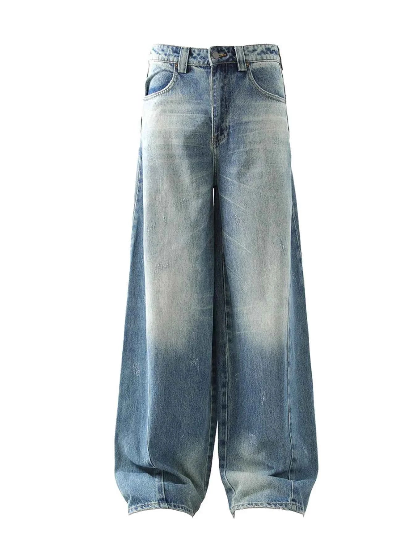 Men's Wide Leg Baggy Washed Jeans