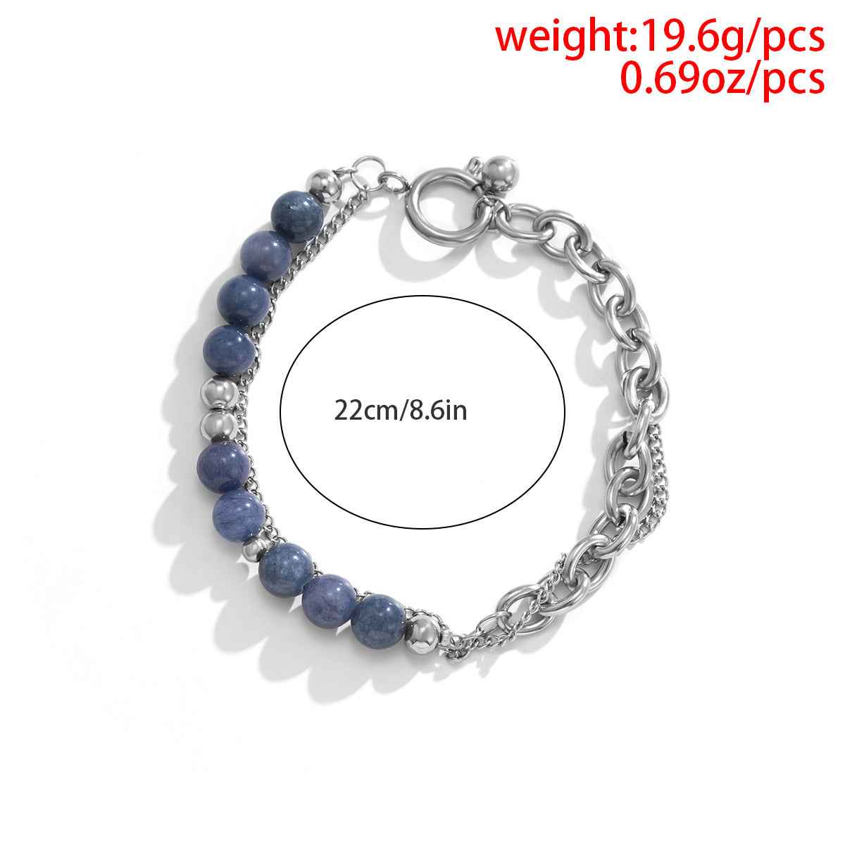 Exquisite Double-Layer Chain Bracelet With Blue Accent - Damned Threads
