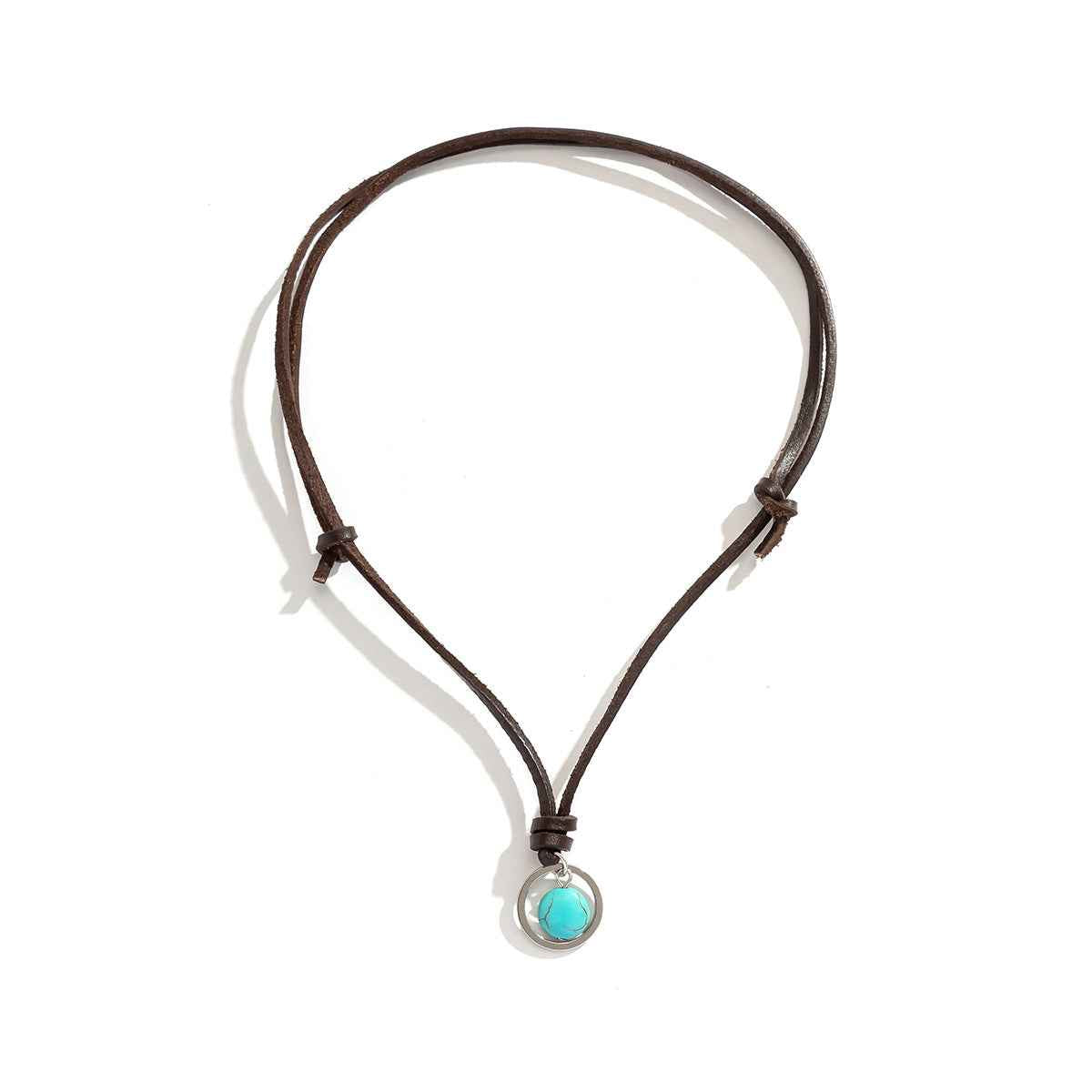 Novel Ring Hollow-Out With Turquoise Necklace - Damned Threads