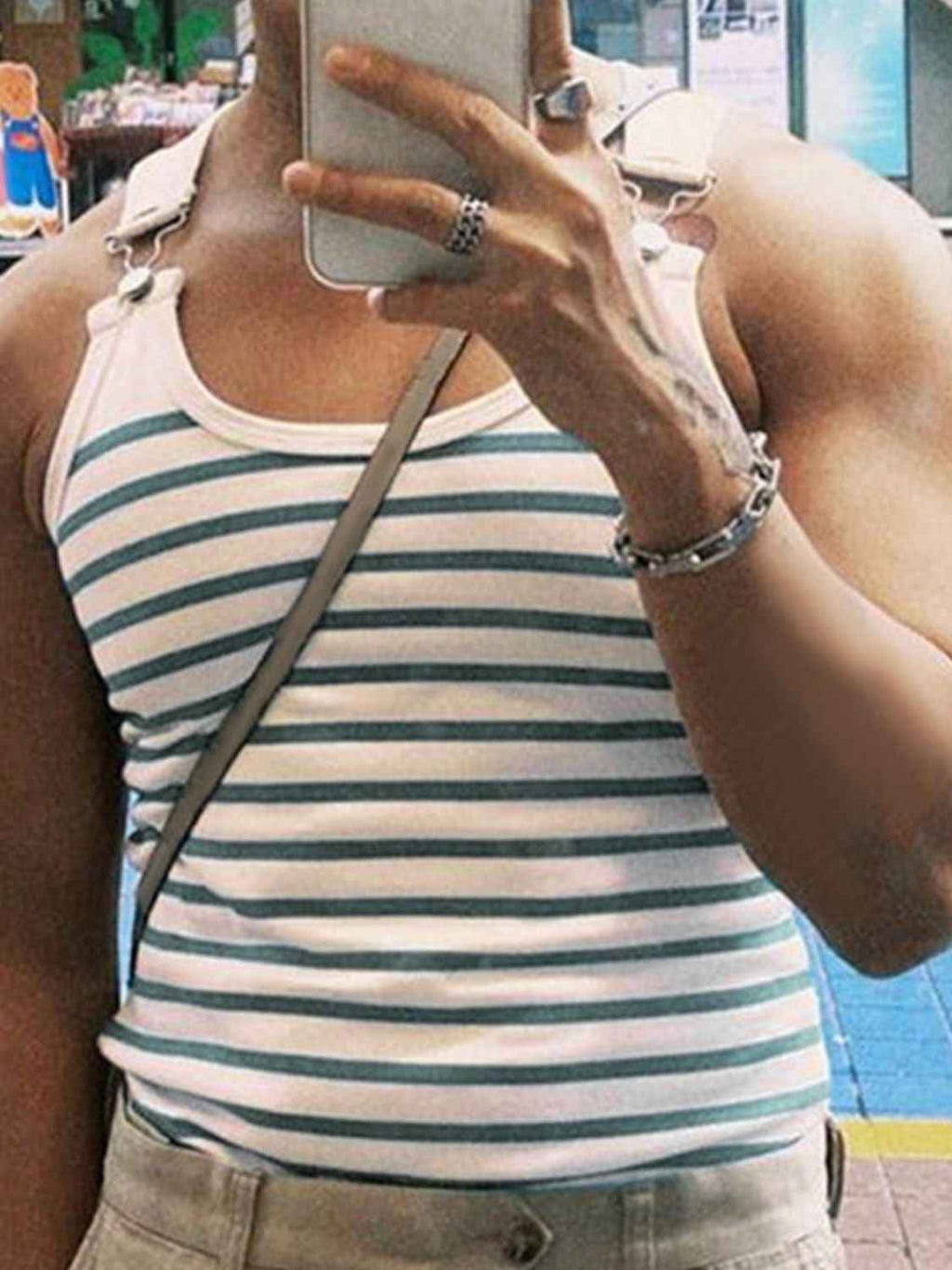 Men's Striped Wide Strap Tank - Damned Threads