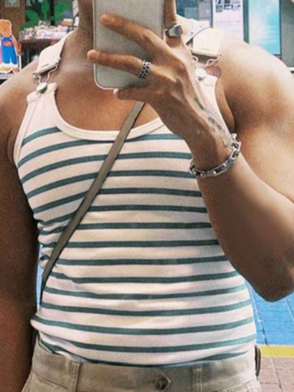 Men's Striped Wide Strap Tank - Damned Threads
