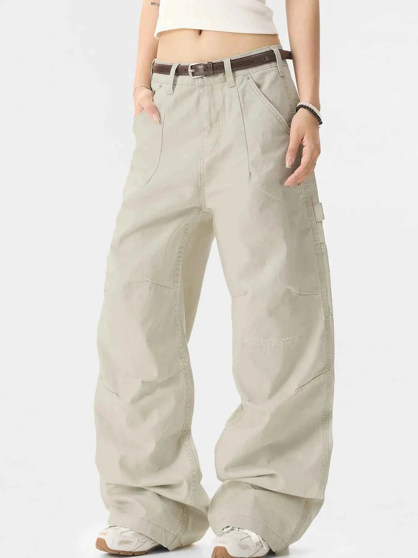 Men's Wide Leg Cargo Pants with Multi Pockets