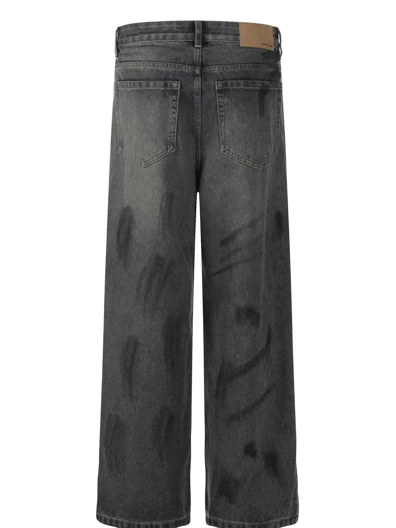 Men's High Waist Washed Jeans