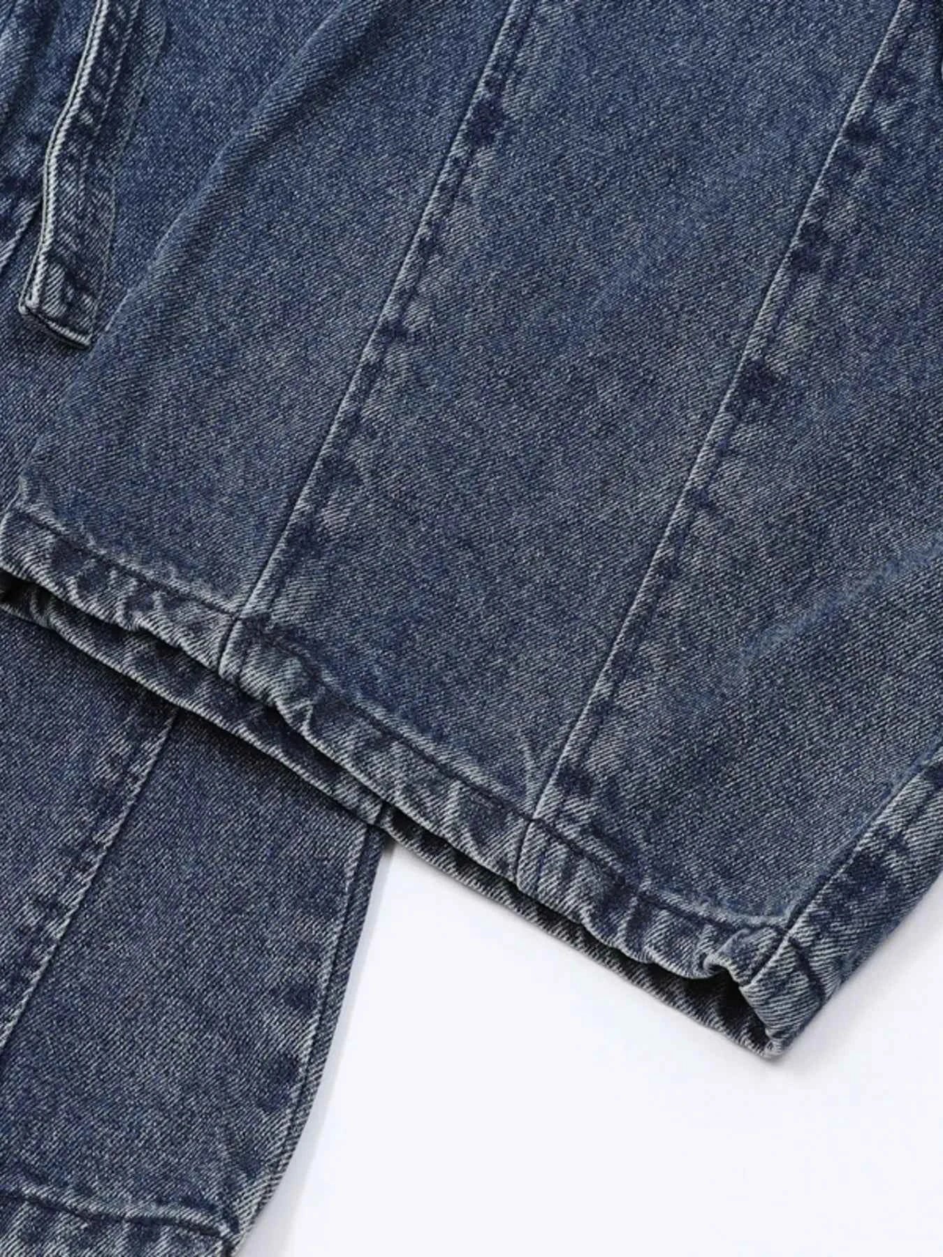 Men's Full Size Wide Leg Cargo Jeans Plus Size