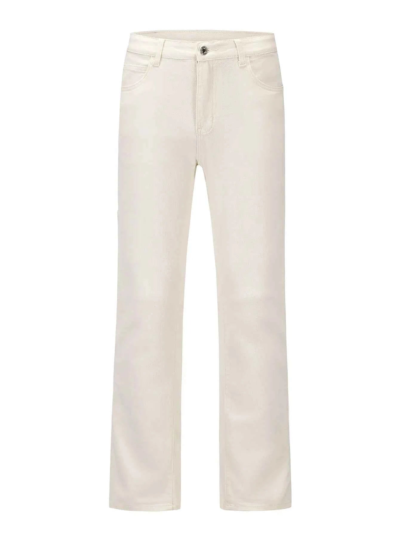 Men's Slim Straight Jeans with Snap Detail