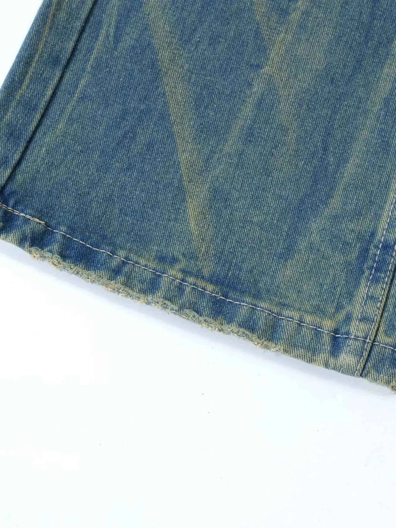 Men's Distressed Wide Leg Jeans