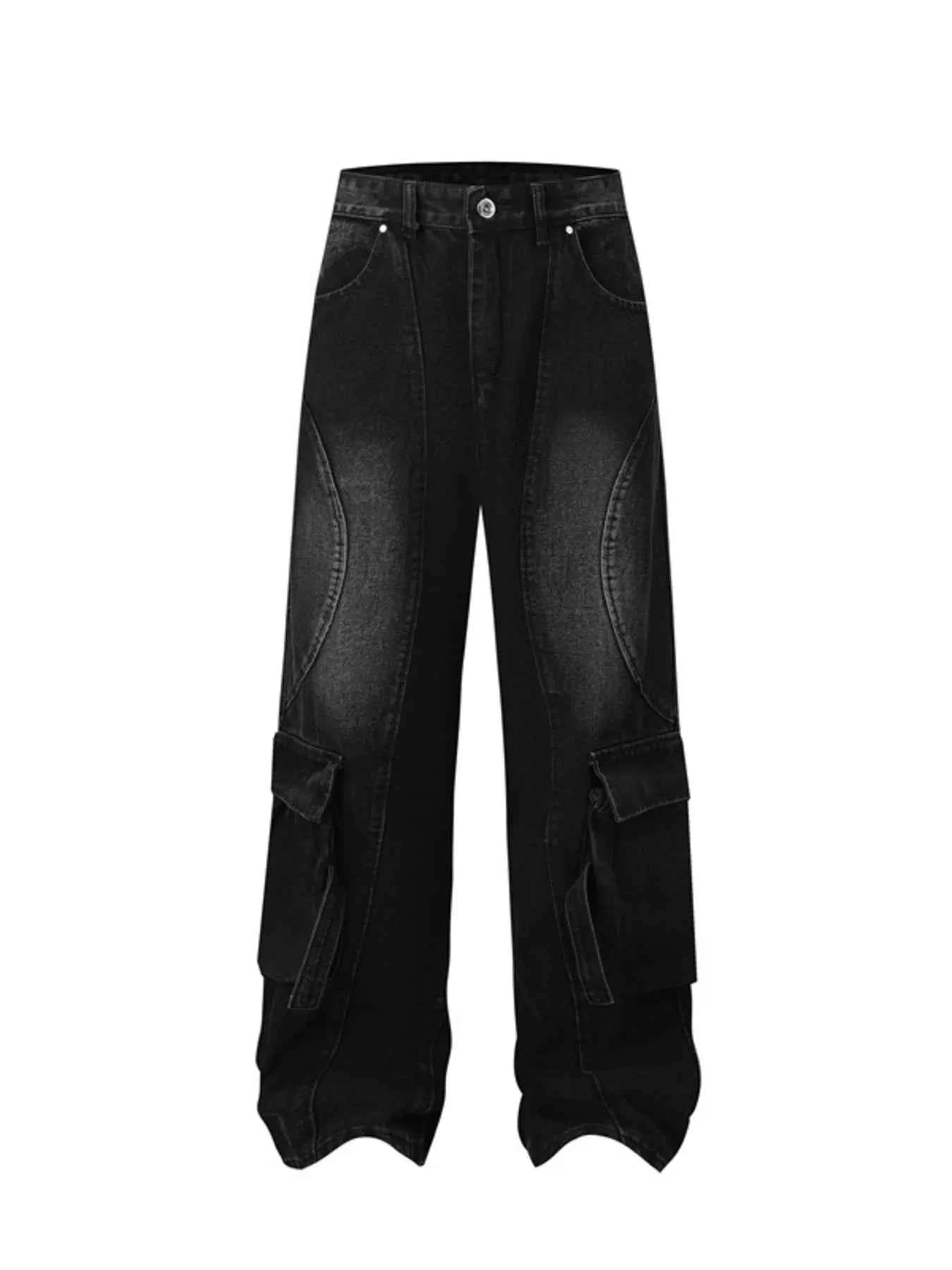 Men's Full Size Wide Leg Cargo Jeans Plus Size