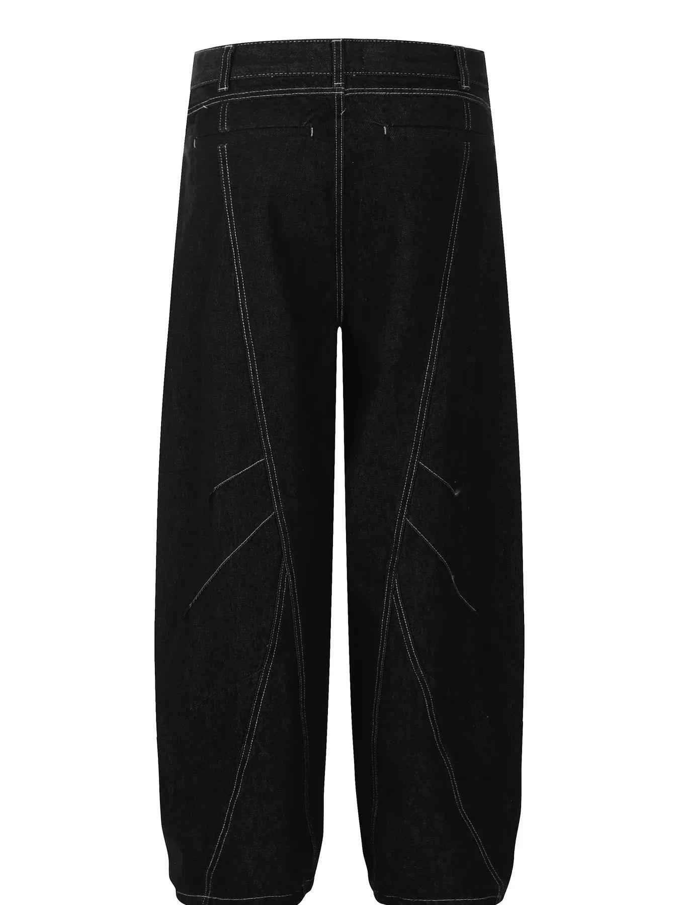Men's Wide Leg Jeans with Contrast Stitching