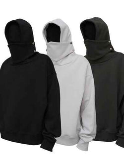 Men's Long Sleeve Hoodie with Mask - Damned Threads