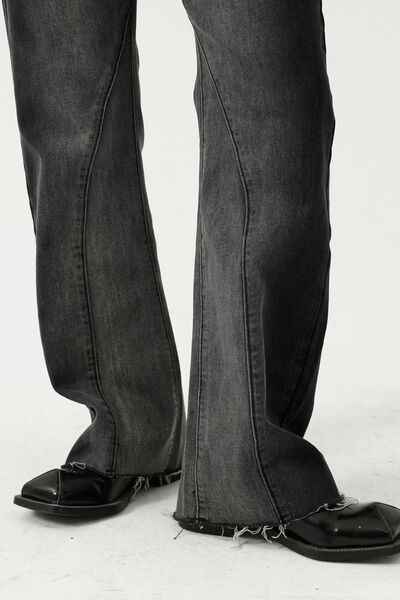 Frayed Hem Jeans with Pockets - Damned Threads