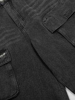 Men's Multi-Pocket Cargo Jeans with Zipper Details