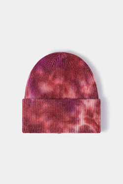 Tie-Dye Cuffed Rib-Knit Beanie Hat - Damned Threads