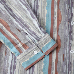 Men's Casual Vintage Striped Long Sleeve Button-Down Shirt