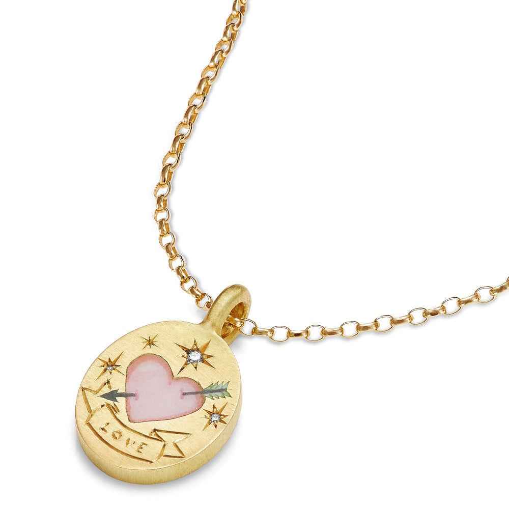 18K Gold Inlaid Zirconia Necklace With Personality Trait Design - Damned Threads