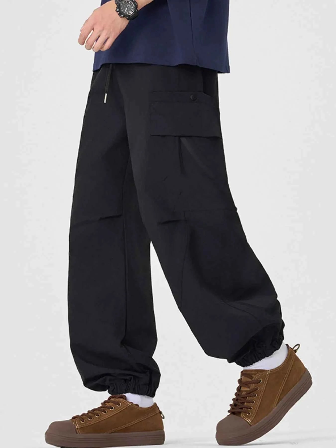 Men's Plus Size Casual Cargo Pants with Multiple Pockets