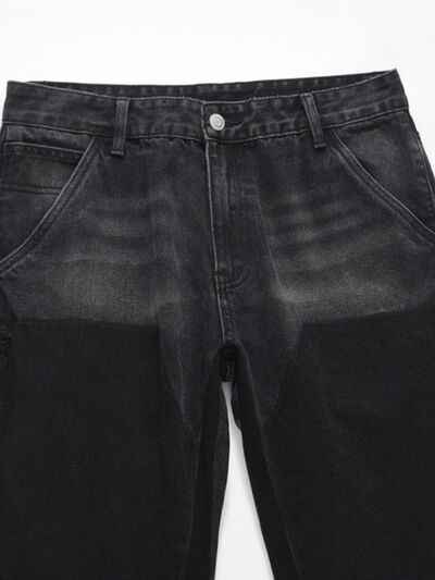 Men's Full Size Washed Straight Leg Jeans Plus Size - Damned Threads