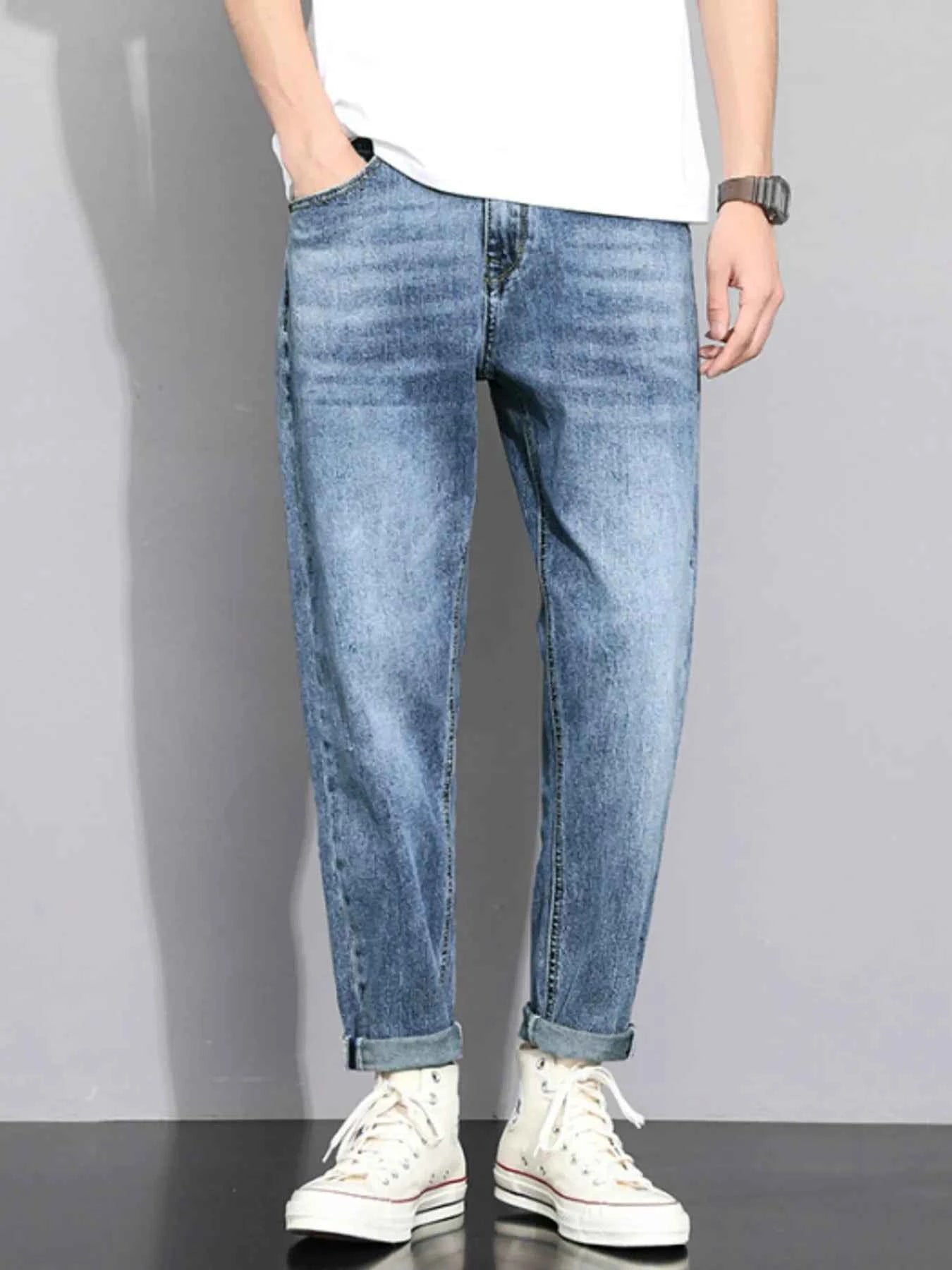 Men's Washed Straight Leg Jeans