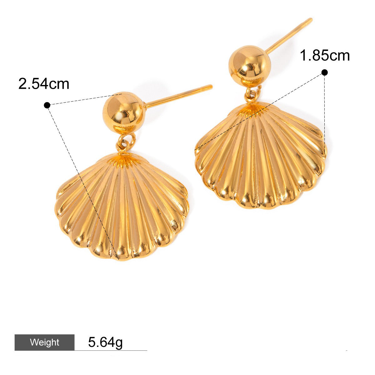 18K Gold-Plated Starfish/Shell/Conch/Bee-Shaped Earrings - Damned Threads