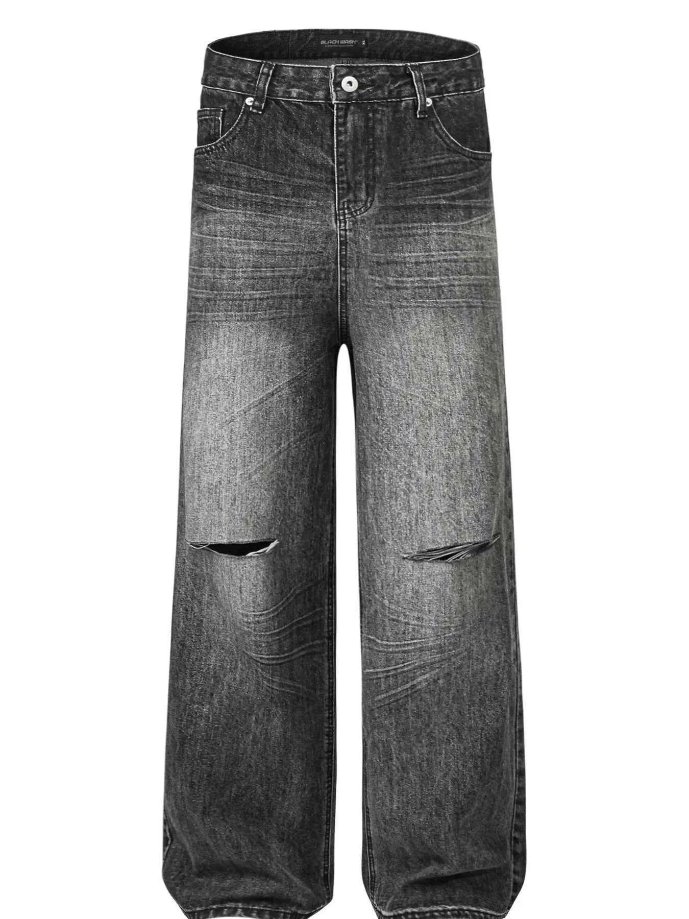 Men's Distressed Wide Leg Jeans