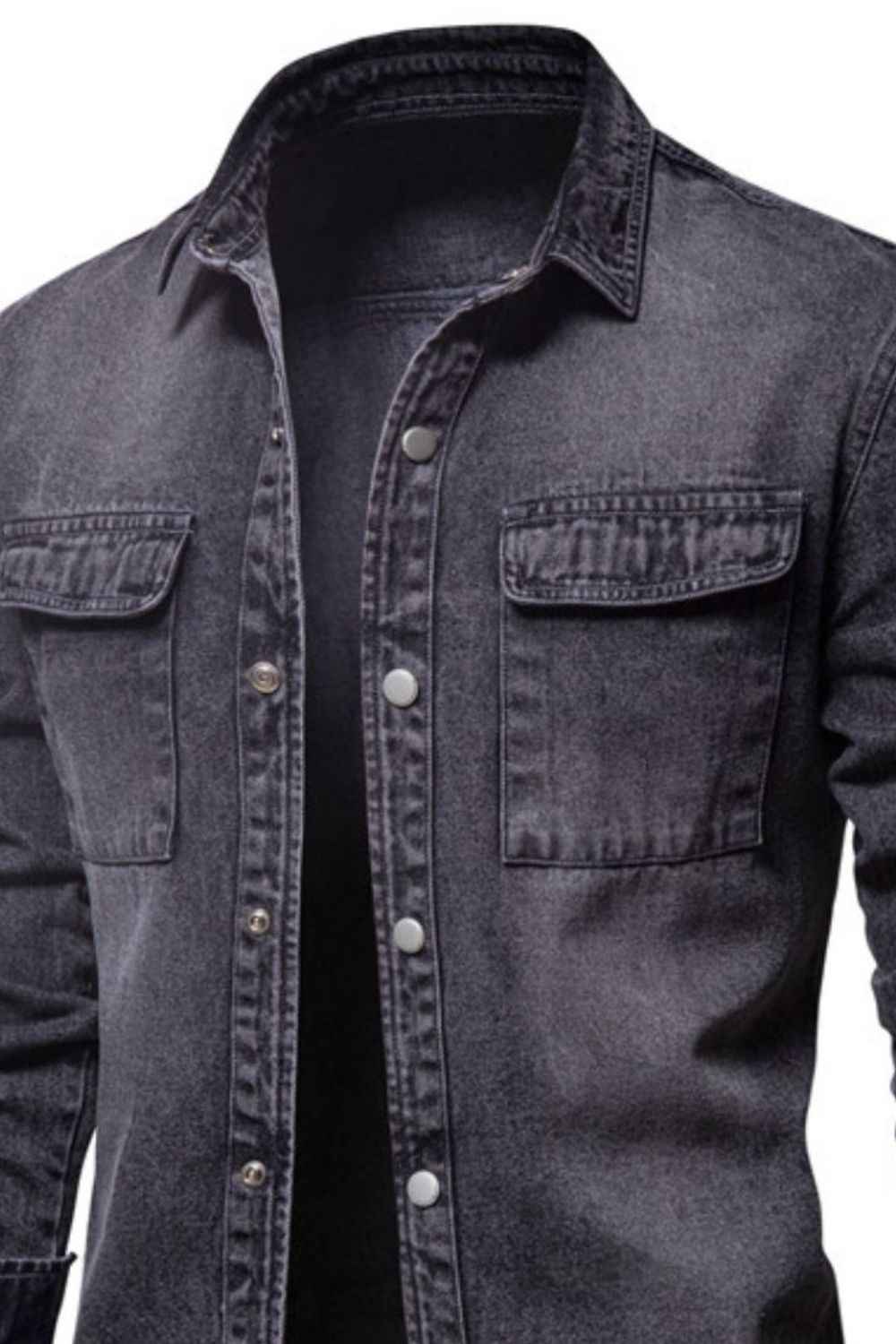 Men's Button Down Chest Pocket Denim Jacket - Damned Threads