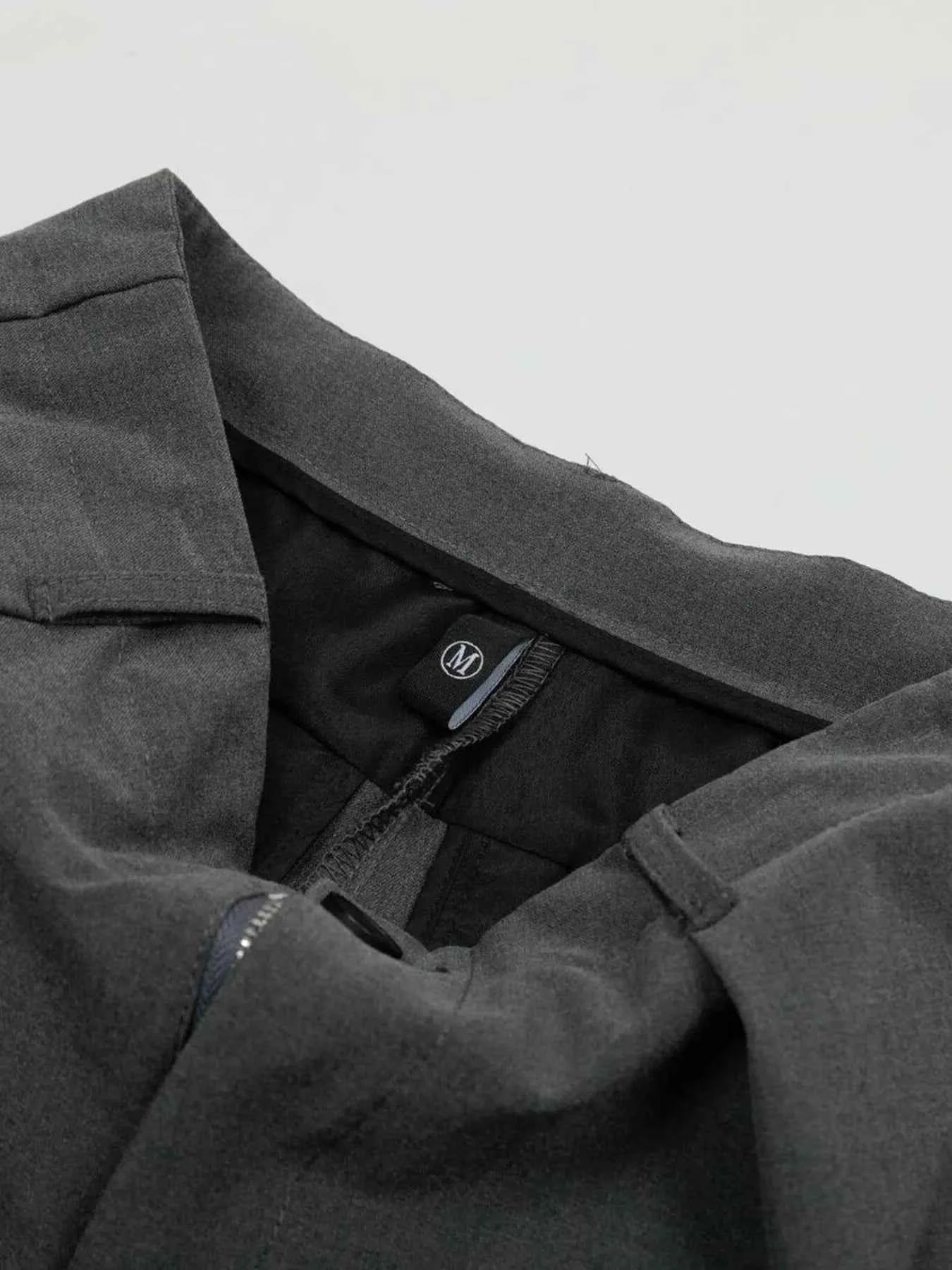 Men's High Waist Pleated Curved Pants