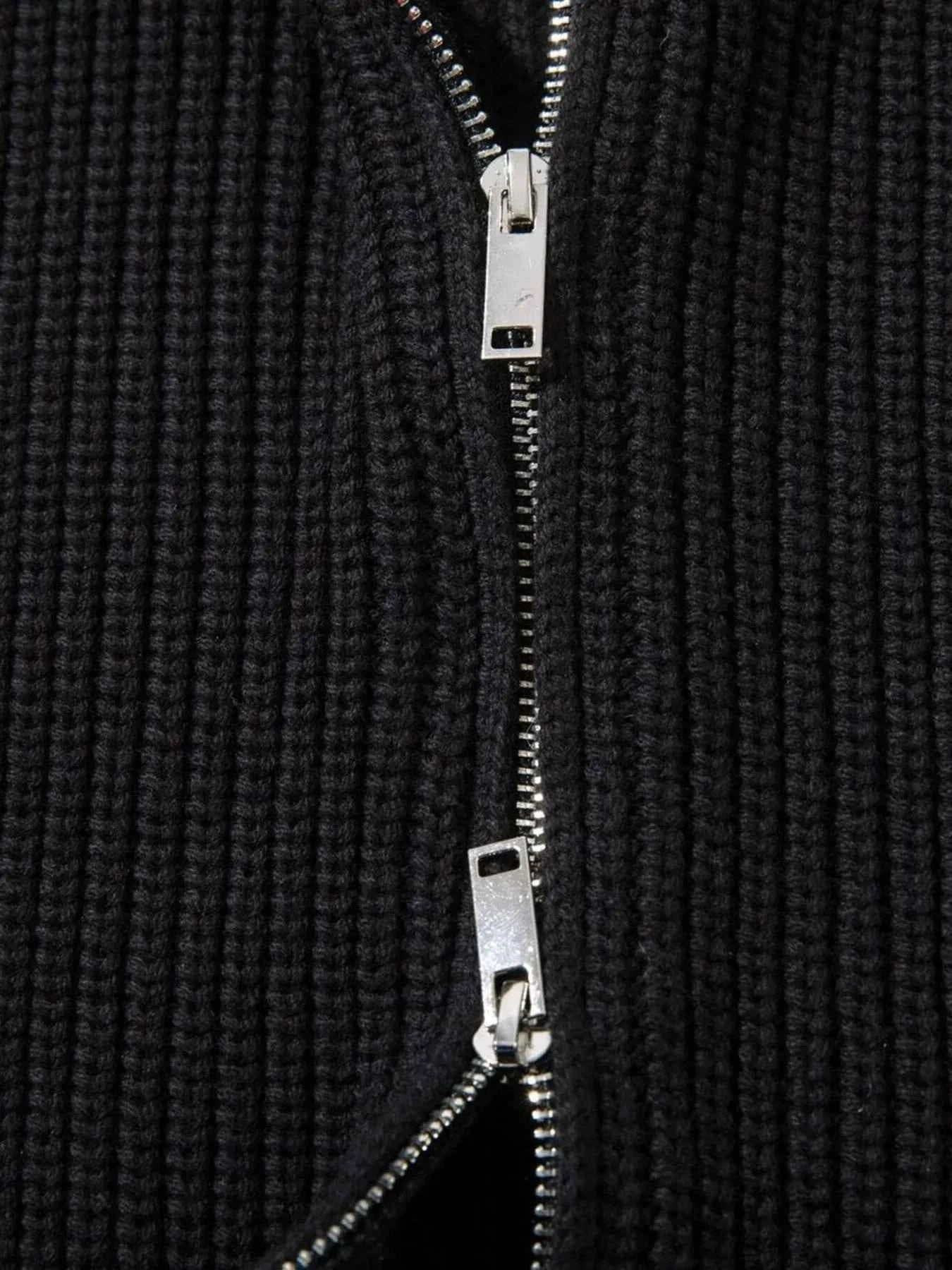 Men's Raw Hem Zip Up Cardigan