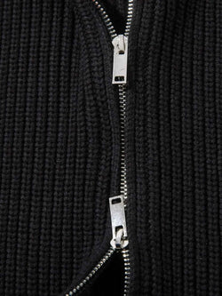 Men's Raw Hem Zip Up Cardigan
