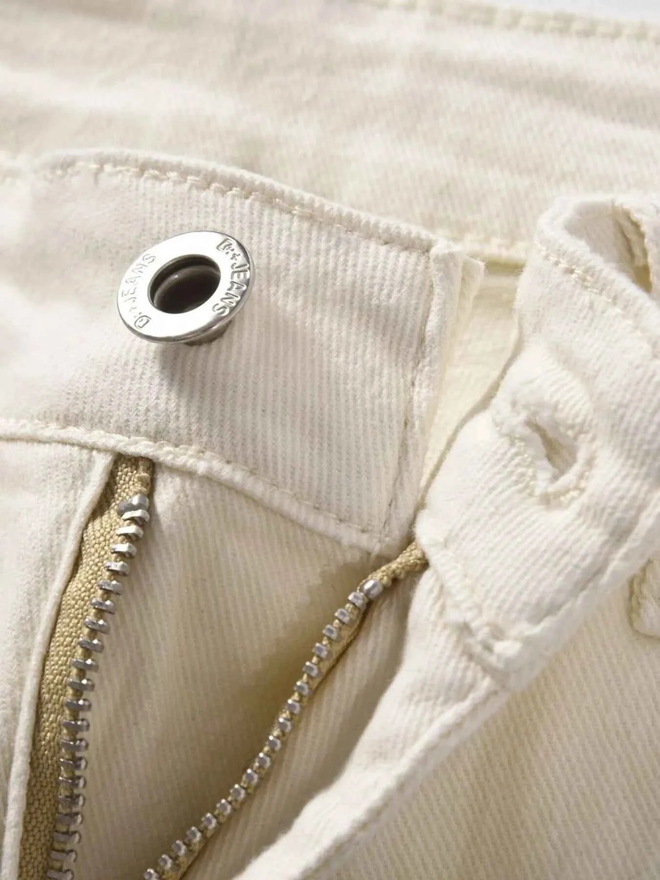 Men's Slim Straight Jeans with Snap Detail