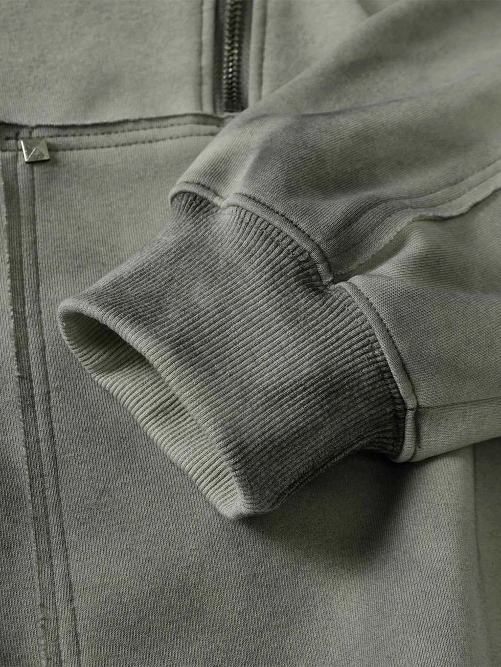 Men's Studded Zip Up Oversized Hoodie