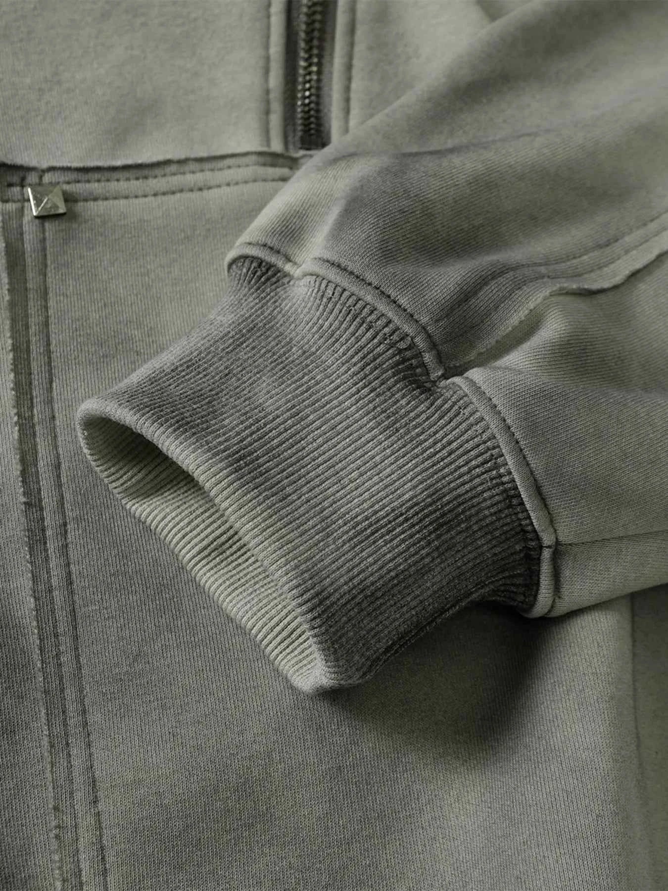 Men's Studded Zip Up Oversized Hoodie