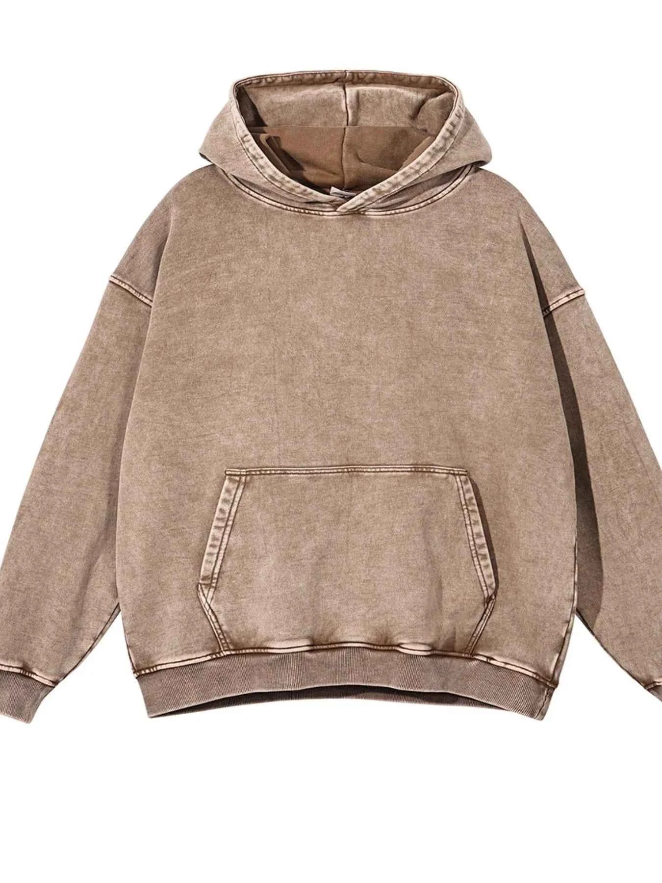 Men's Washed Oversized Long Sleeve Hoodie