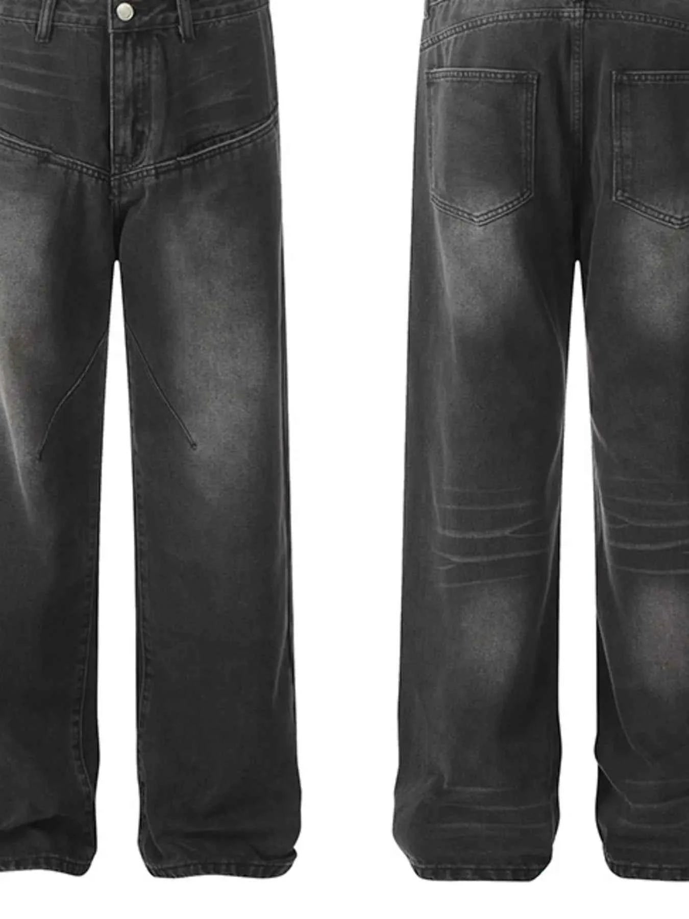 Men's Relaxed Fit Vintage Wash Wide Leg Jeans