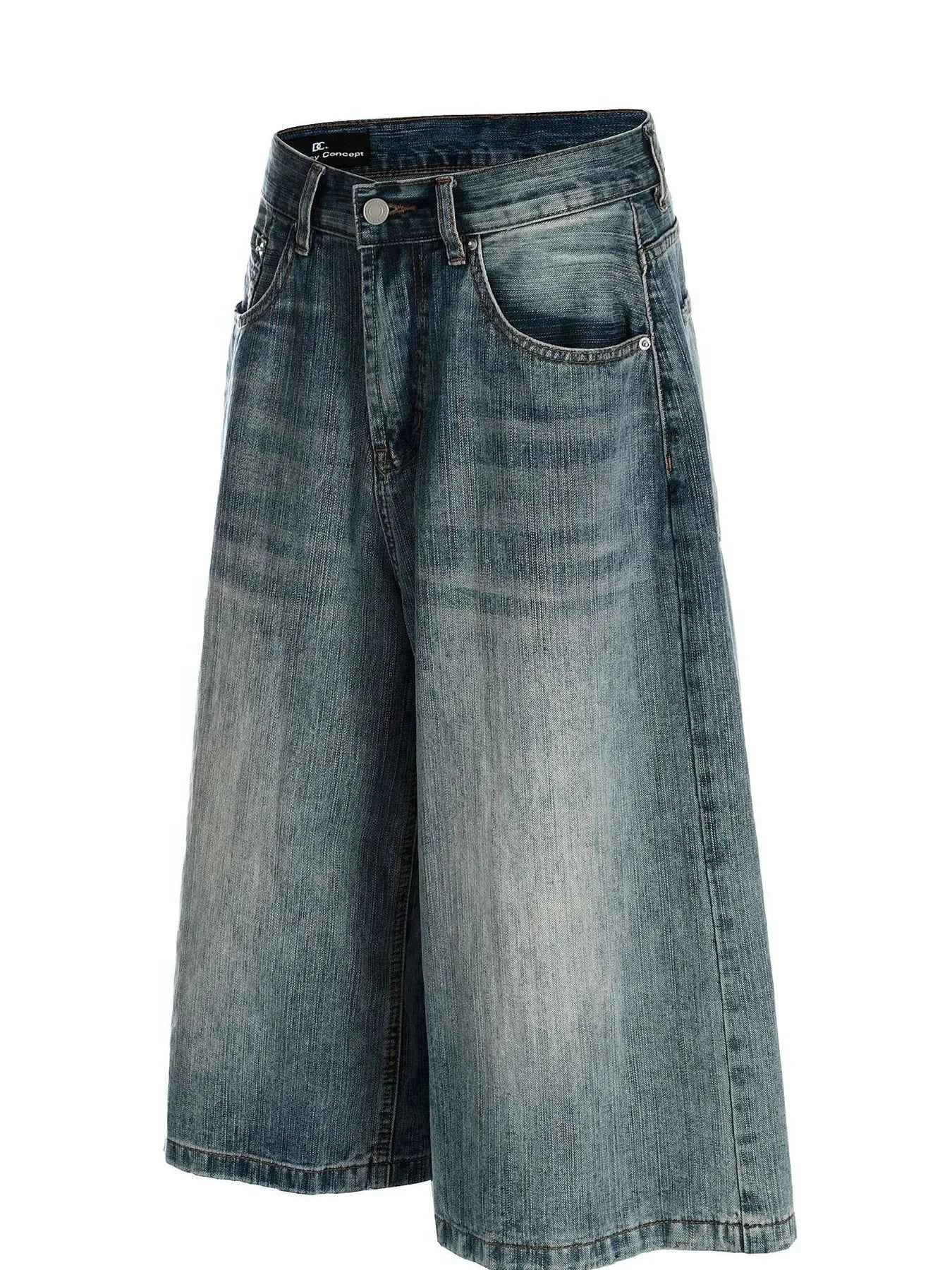 Men's Wide-Leg Denim Shorts