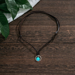 Novel Ring Hollow-Out With Turquoise Necklace - Damned Threads