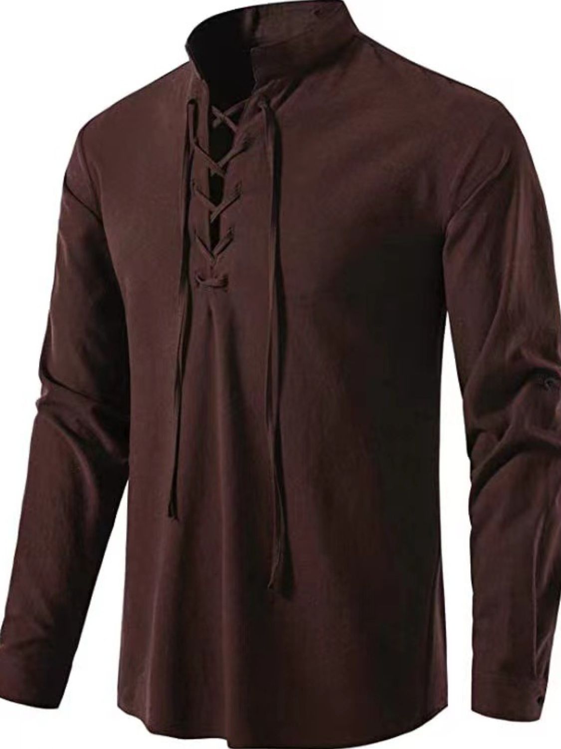 Men's Lace Up Long Sleeve Blouse - Damned Threads