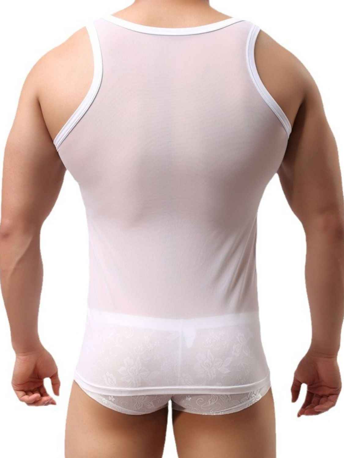 Men's Solid Color Sexy Sheer Tank - Damned Threads