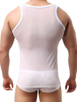 Men's Solid Color Sexy Sheer Tank - Damned Threads
