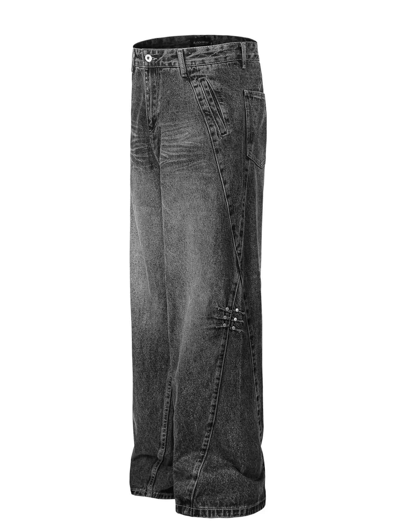 Men's High Waist Washed Straight Jeans