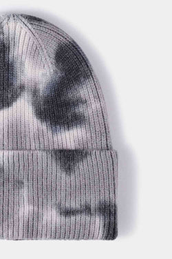 Tie-Dye Cuffed Rib-Knit Beanie Hat - Damned Threads
