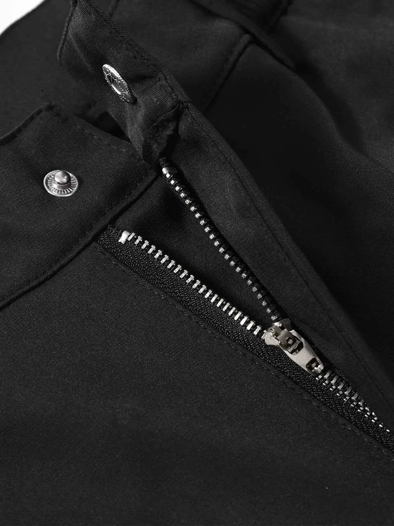 Men's Slim Straight Pants with Ruched Detail