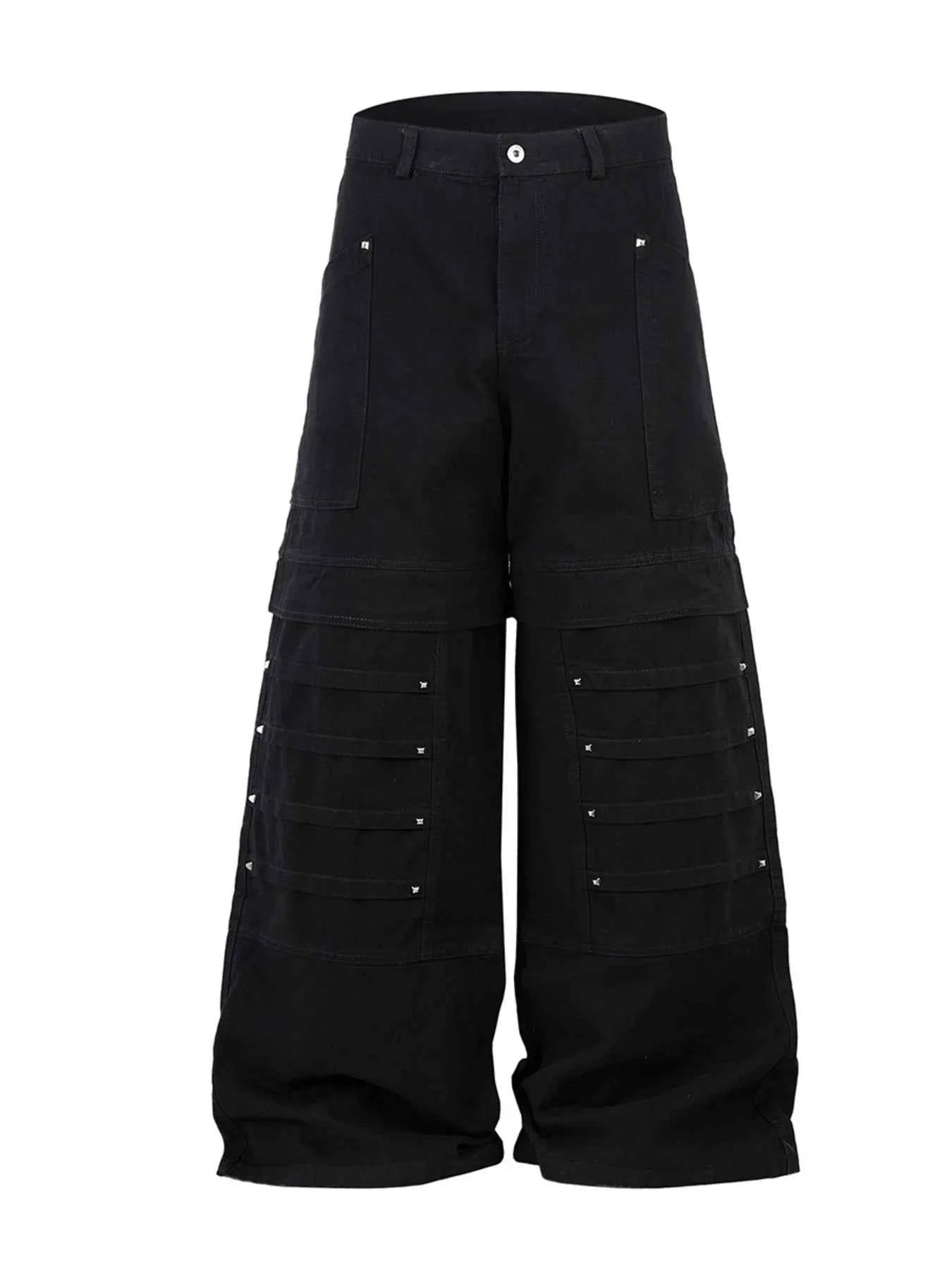 Men's Wide Leg Studded Jeans