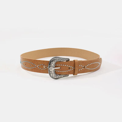 PU Leather Rhinestone Belt - Damned Threads