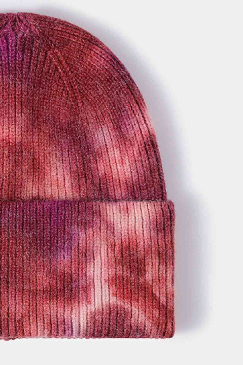 Tie-Dye Cuffed Rib-Knit Beanie Hat - Damned Threads