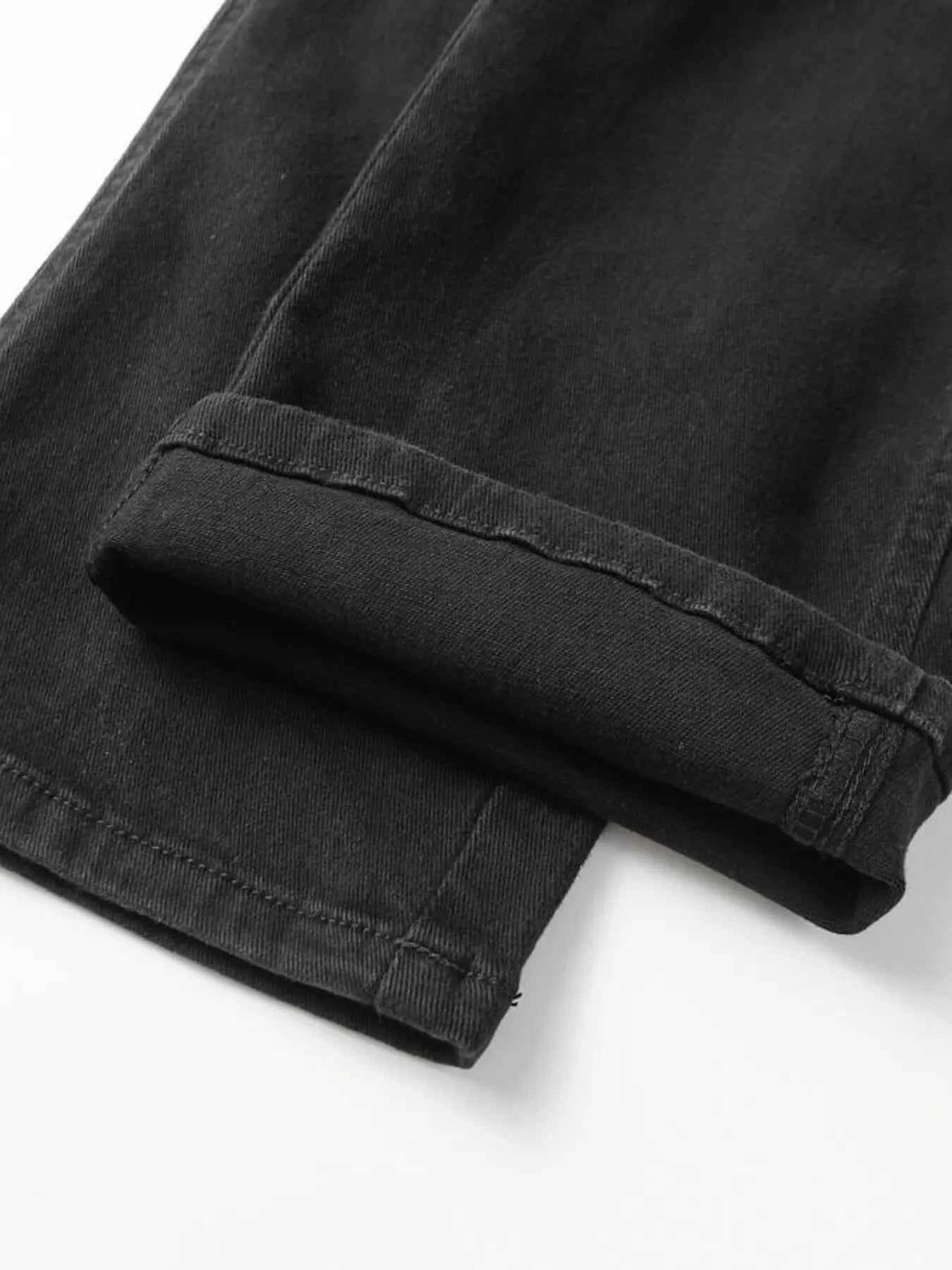 Men's High Waist Straight Leg Cargo Jeans