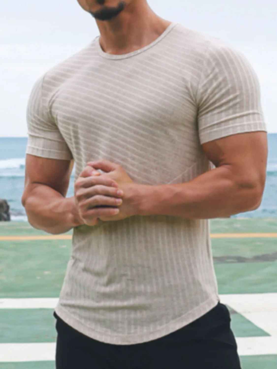 Men's Round Neck Short Sleeve Striped T-Shirt - Damned Threads