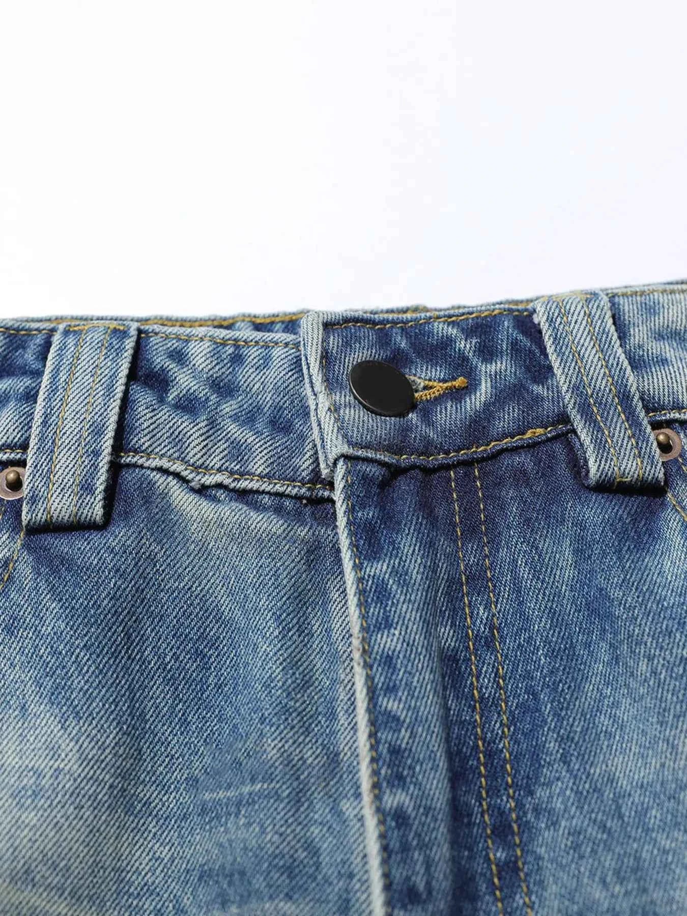 Men's Wide Leg Baggy Washed Jeans