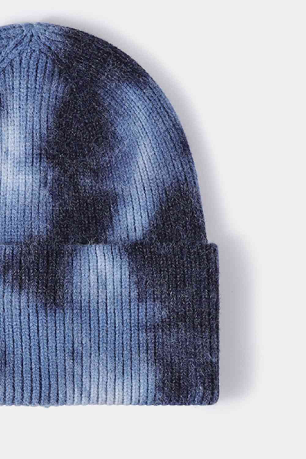 Tie-Dye Cuffed Rib-Knit Beanie Hat - Damned Threads