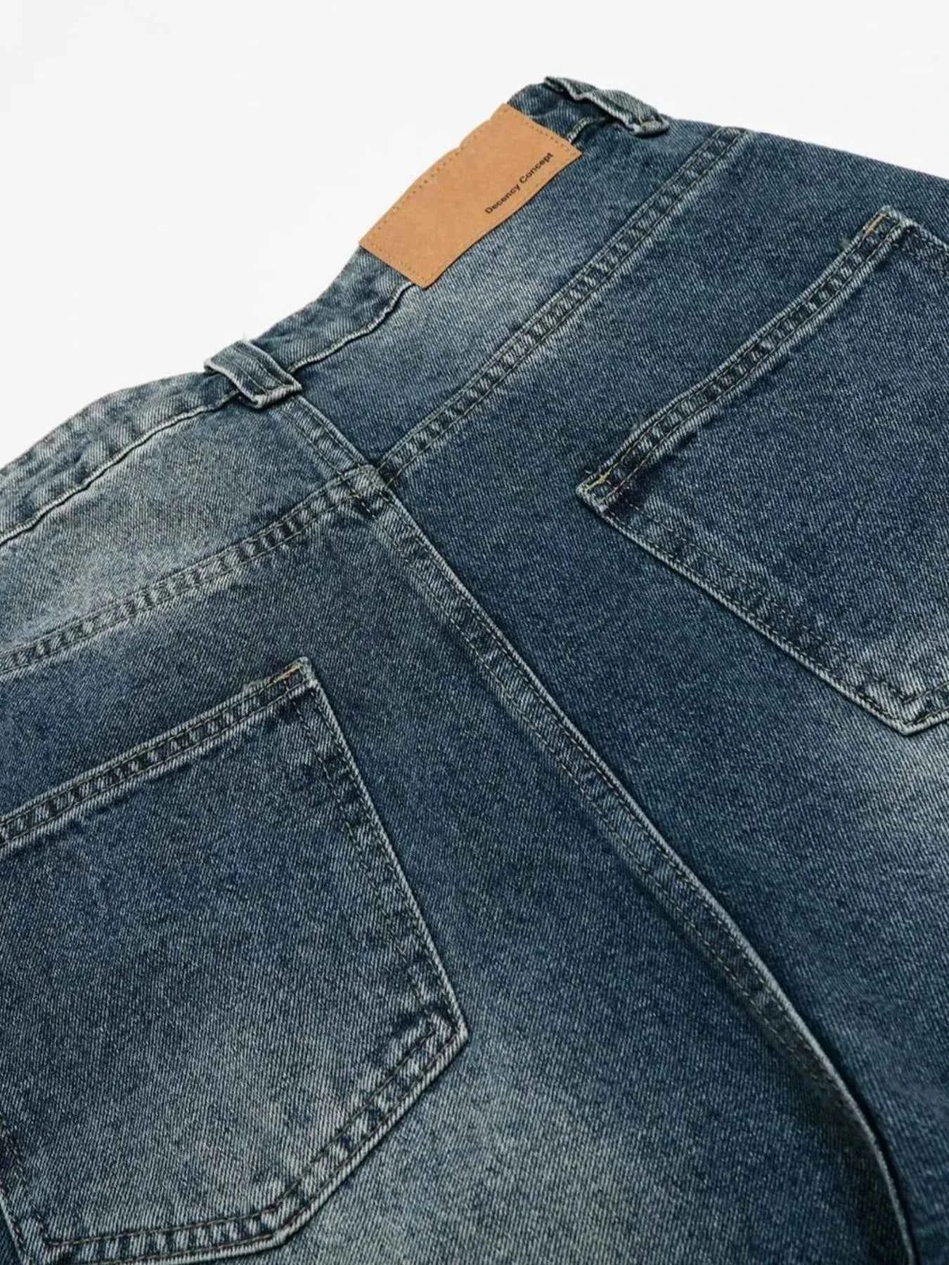 Men's Pearl Embellished Wide Leg Denim Shorts