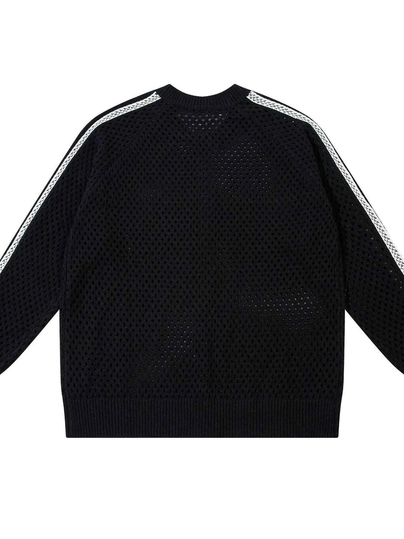 Men's Mesh Knit Zip-Up Cardigan with Stripe Detail